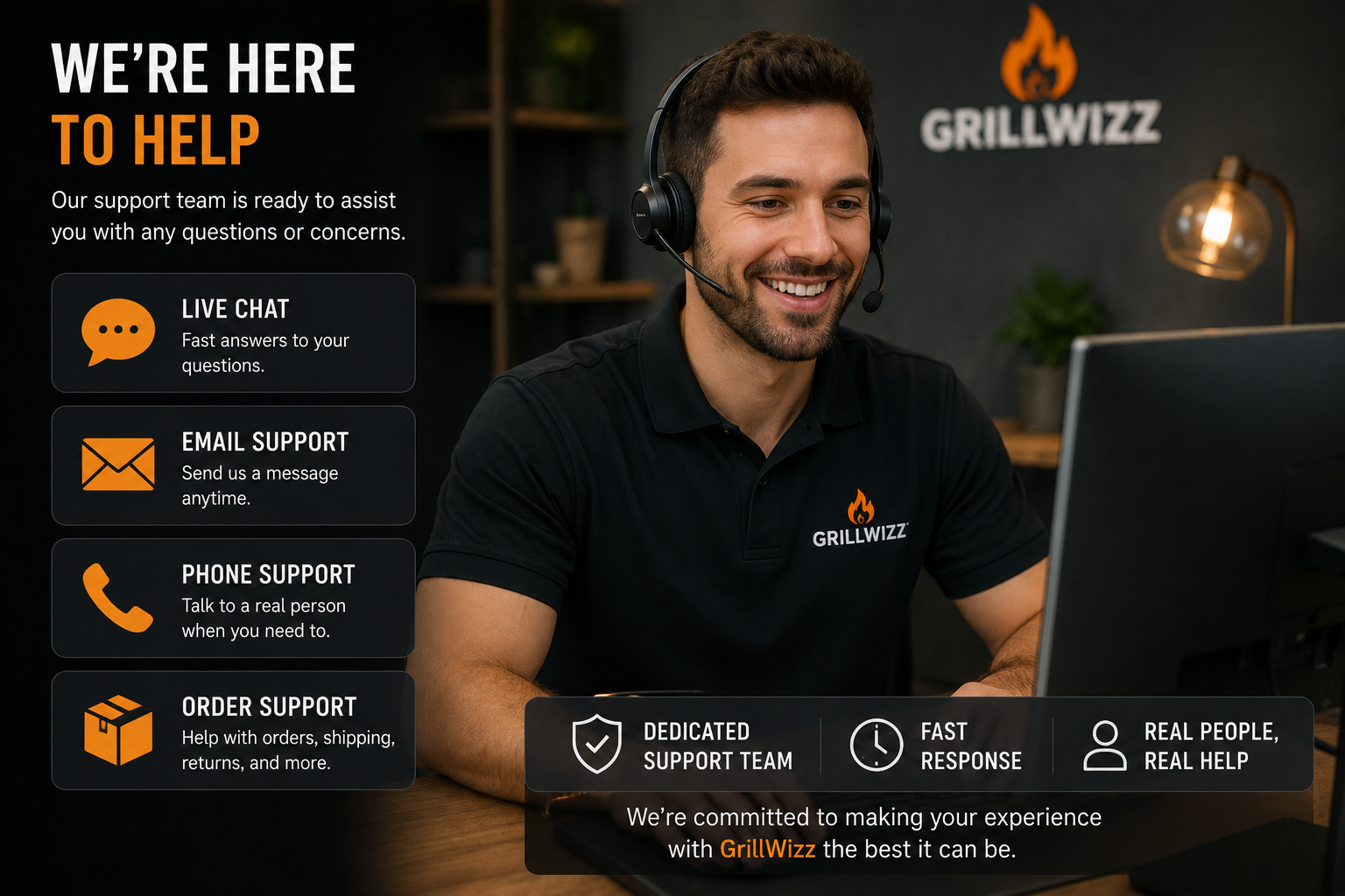 GrillWizz customer support for order shipping refund and product questions