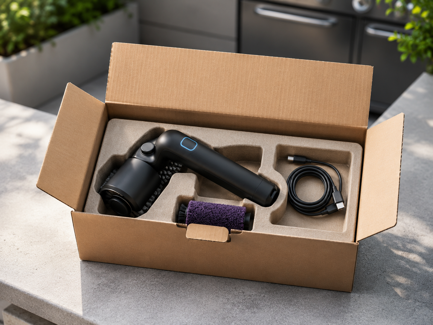 GrillWizz grill cleaner shipping box ready for delivery